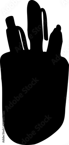 Pen Holder Silhouette Icon