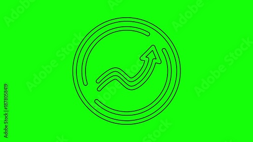 Business Analytics Growth Line Icon Animation