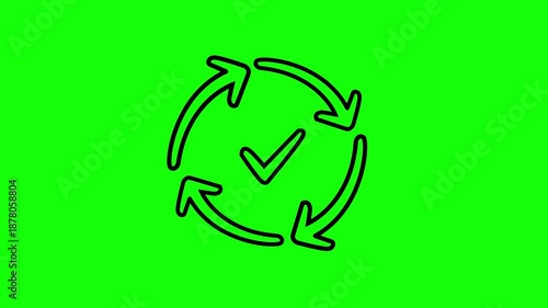 Secure Payment Verification Line Icon Animation