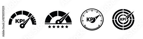 Performance measurement tools: kpi vector icons set, business analytics symbols