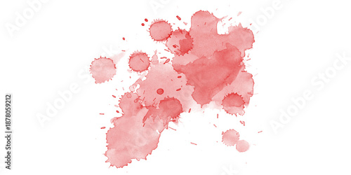 Quadro su tela Dramatic dark red blood splatters on stark black Intense Halloween horror crime