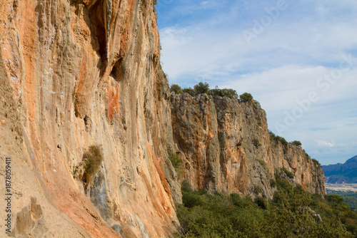 Tableau sur toile Rock climbing crag area in Geyikbayiri, Turkey