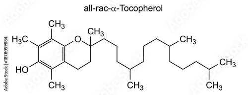 all-rac-α-Tocopherol, chemical structure of all-rac-α-Tocopherol, drug substance