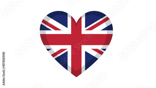 Free Download Union Jack flag heart shape symbolizing love for the United Kingdom in a graphic representation - GFXLoad