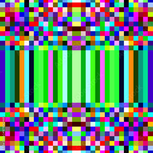 Abstract Pixel Color Grid Background Horizontal Stripe Grid