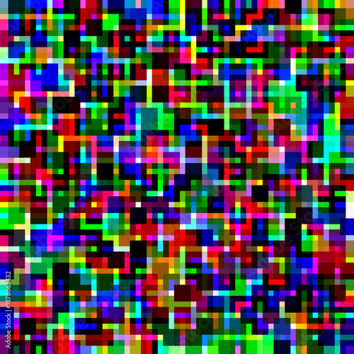 Abstract Pixel Color Grid RGB Glitch Texture
