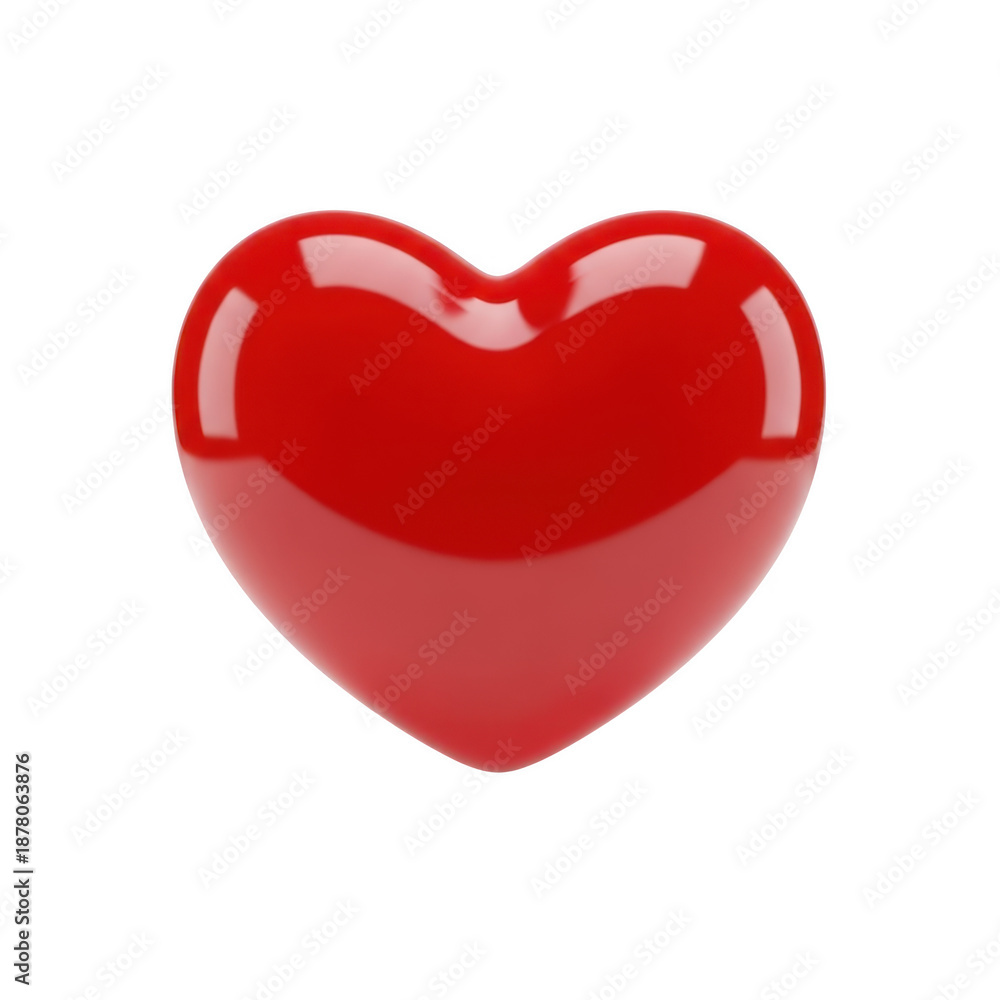 Fototapeta premium 3d red heart icon isolated on transparent background