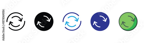 Vector illustration icon collection of colorful recycling symbols on for eco friendly concepts and sustainable practices