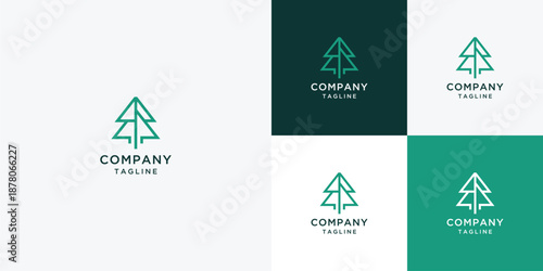  tree logo design ,creative pine business agent vector logo design