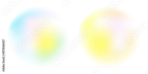 Set color circle gradient noise gradation. Abstract colorful watercolor blur mesh on isolated transparent background