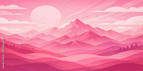 An abstract wallpaper design featuring pink clouds and blue sky textures with a soft wave pattern and rose color art for a Valentine heart backdrop decoration
