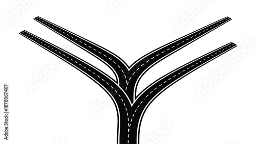 A diverging road illustration showing multiple paths splitting from a single source