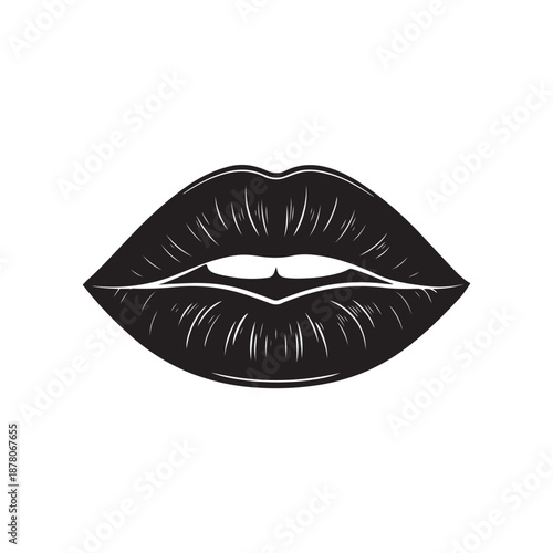 lips silhouette vector art illustration black color, white color background (3).eps
