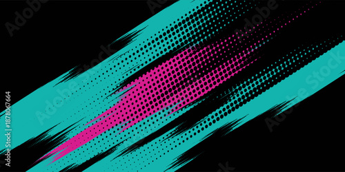 Car sticker wrap banner abstract sporty lines pink blue greenish grunge color combination brush storm thunder modern pattern racing motorsport.