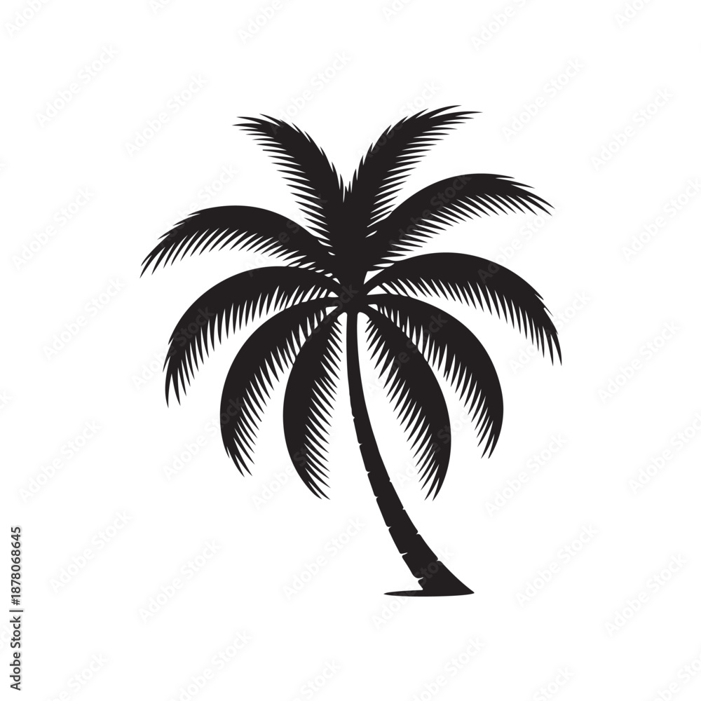 Fototapeta premium Palm tree silhouette (1).eps