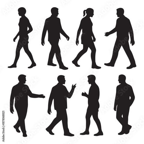 People silhouette black color design, solid white background (5).eps