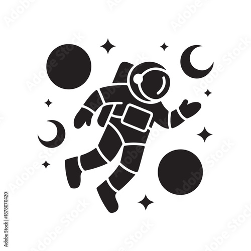 Space theme vector black colour