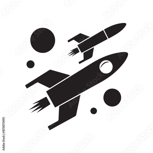 Space theme vector black colour