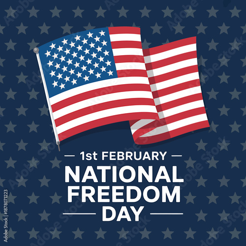 Celebrate National Freedom Day with American Flag Illustration