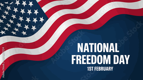 National Freedom Day Celebration with American Flag Design