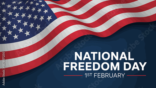 National Freedom Day Celebration with American Flag Illustration
