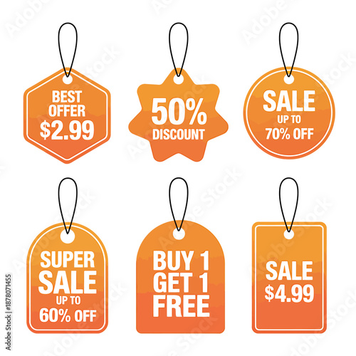 Colorful Sale Tags Collection for Retail Store Promotions
