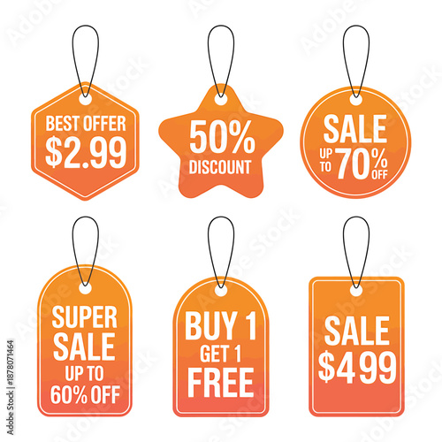 Colorful Sale Tags Collection for Retail Store Promotions