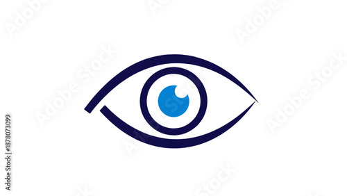 Stylized Eye Logo Design Element with Blue Iris.