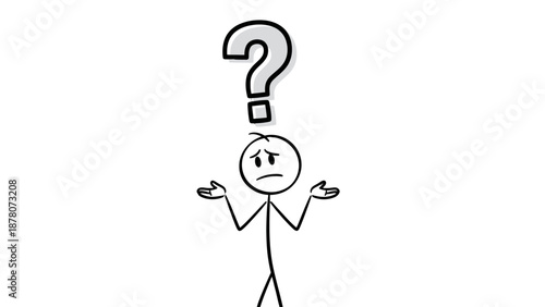 Confused stick figure with a question mark above its head.