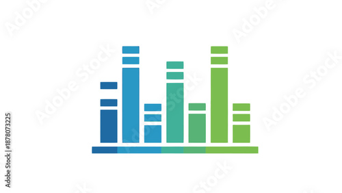 Colorful bar graph illustration with ascending trend.