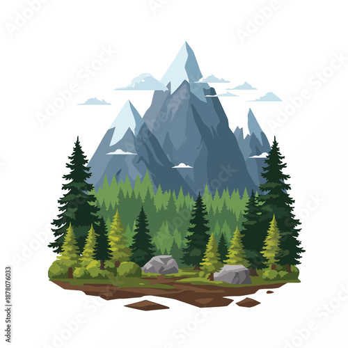 Mountain Landscape with Forest