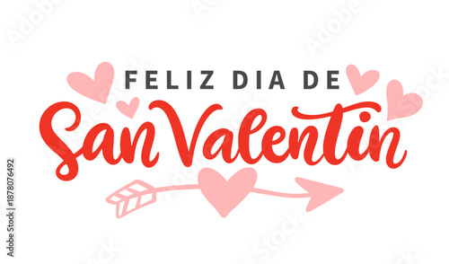 Valentines Day spanish typography greeting card