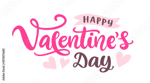 Happy Valentines Day typography vector lettering