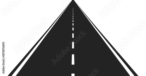 road, straight, highway isolated on white background, vector illustration of road infrastructure, street and transportation design 