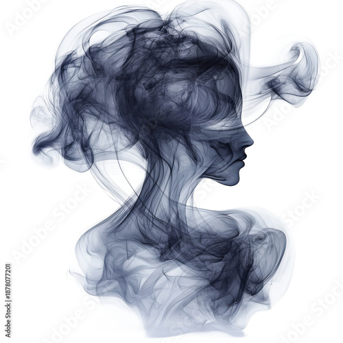 Smoky Abstract Female Silhouette Profile