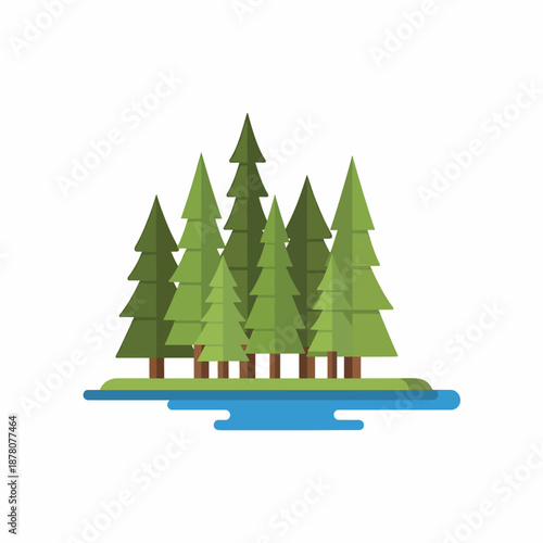 Island with Pine Trees