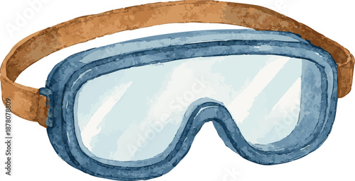 Vector watercolor illustration of safety goggles