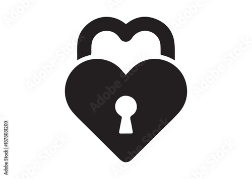 Heart Lock icon, Heart Lock solid vector