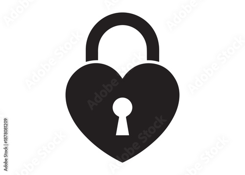Heart Lock icon, Heart Lock solid vector