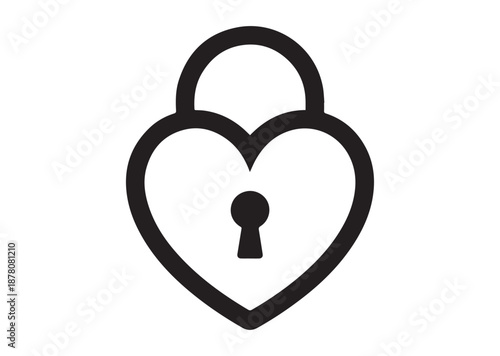 Heart Lock icon, Heart Lock solid vector