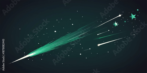 Shiny blue abstract space background with stars and bright particles in a dark night sky illustration for a festive holiday celebration design