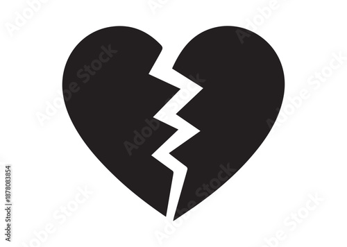Broken Heart icon, Broken Heart solid vector