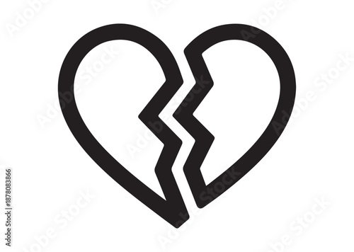 Broken Heart icon, Broken Heart solid vector