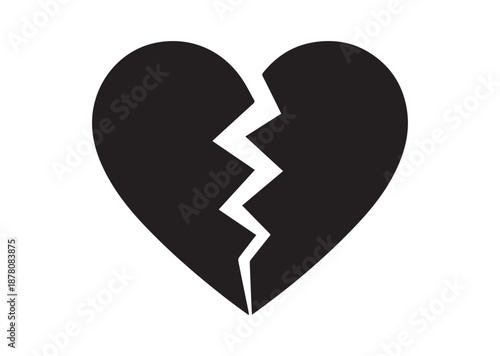 Broken Heart icon, Broken Heart solid vector