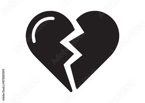 Broken Heart icon, Broken Heart solid vector
