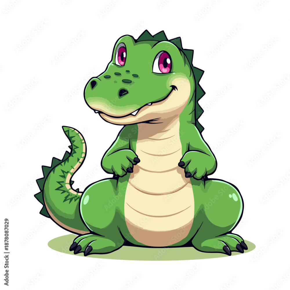 Fototapeta premium Cute Caiman Clipart 03