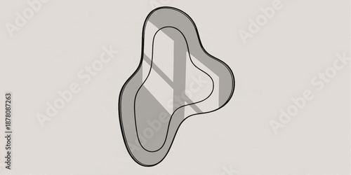 A silhouette of an irregular, wavy-edged wall mirror with no frame.