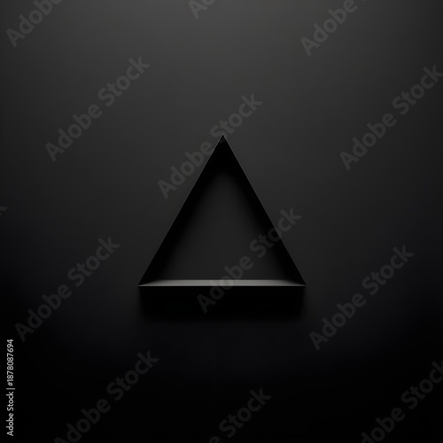 Minimalist black geometric shape wallpaper featuring a bold triangle or square with sharp edges on a deep black background, delivering a modern, clean, and high-contrast abstract aesthetic