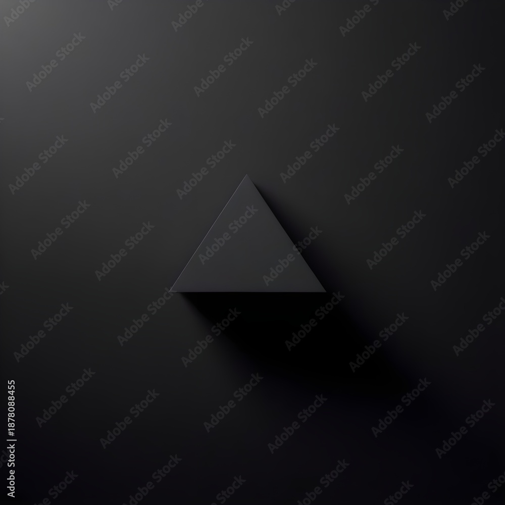 Fototapeta premium Minimalist black geometric shape wallpaper featuring a bold triangle or square with sharp edges on a deep black background, delivering a modern, clean, and high-contrast abstract aesthetic