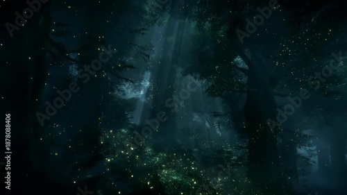 Wallpaper Mural Discover Fireflies Lighting up a Dark Forest at Night Torontodigital.ca